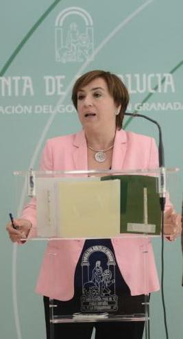 Sandra García en una rueda de prensa.