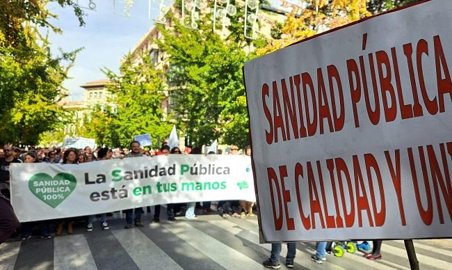Imagen de archivo de una manifestación en defensa de la sanidad pública.