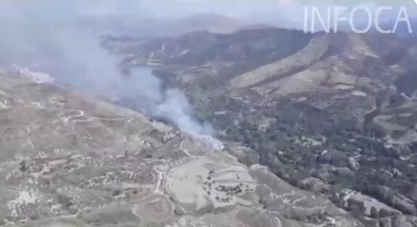 Imagen aérea del incendio.