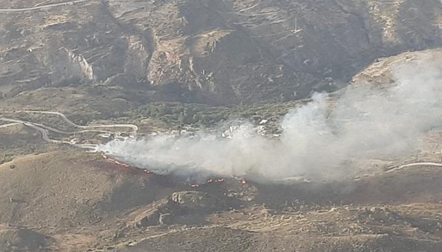 Imagen aérea del incendio en Murtas. 