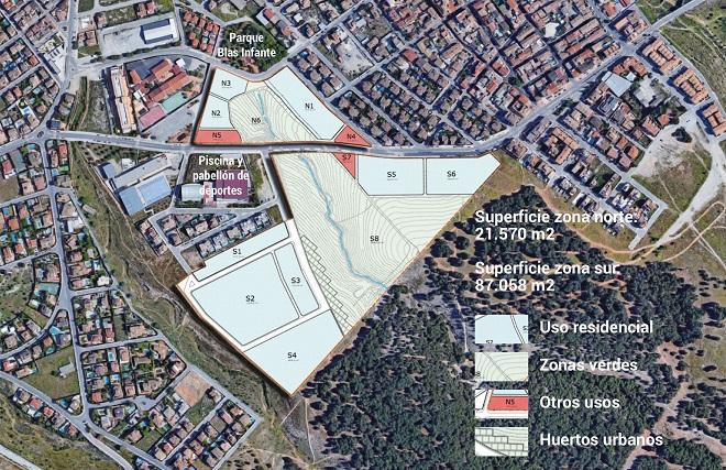 Plano de distribución del 'ecobarrio' Plano de distribución del 'ecobarrio'.
