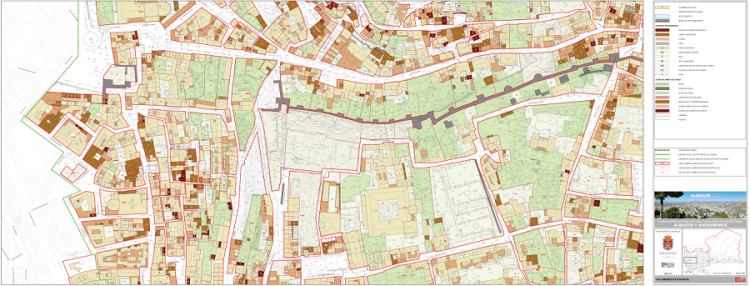 Uno de los planos de la nueva cartografía del Albaicín y el Sacromonte.