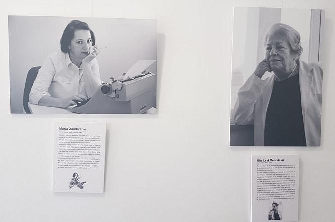 Dos vecinas, caracterizadas como María Zambrano y Rita Levi Montalcini Dos vecinas, caracterizadas como María Zambrano y Rita Levi Montalcini.
