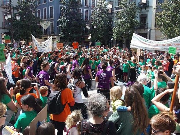 Un momento de la manifestación en la Plaza del Carmen.