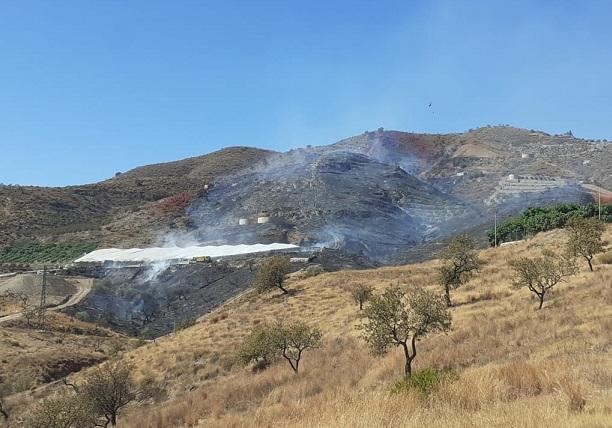 La zona del fuego, con menos llama y humo. 