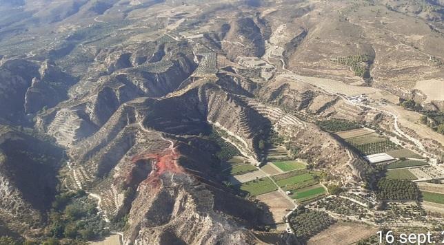 Imagen de la zona del fuego en El Valle. 