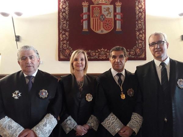 De izquierda a derecha, el teniente fiscal de la Fiscalía Superior, Rogelio Muñoz, la fiscal superior, Ana Tárrago, el presidente del TSJA, Lorenzo del Río, y el fiscal provincial, Pedro Jiménez. De izquierda a derecha, Rogelio Muñoz, Ana Tárrago, Lorenzo del Río y Pedro Jiménez.