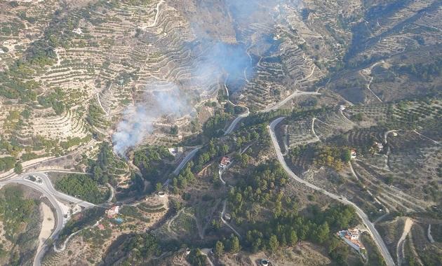 Imagen aérea del fuego. 