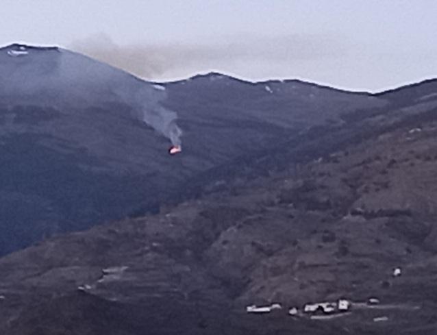 Punto donde se inició el fuego, junto al barranco del río Chico. 