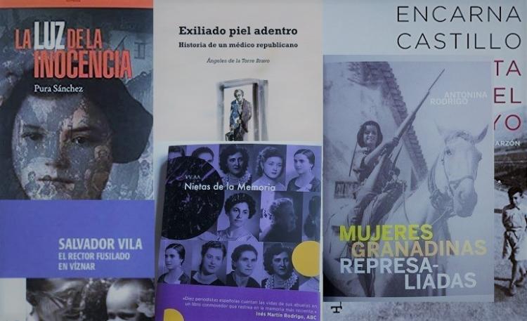 Composición con publicaciones de mujeres investigadoras de la Memoria Democrática.