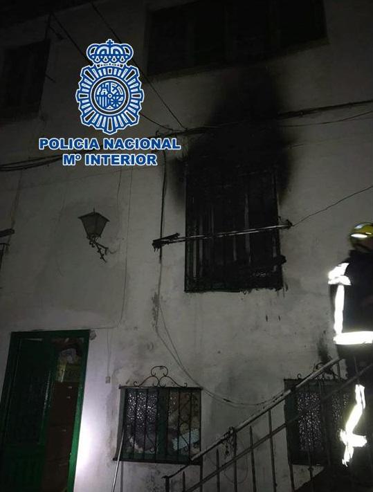 Vivienda afectada por el incendio.