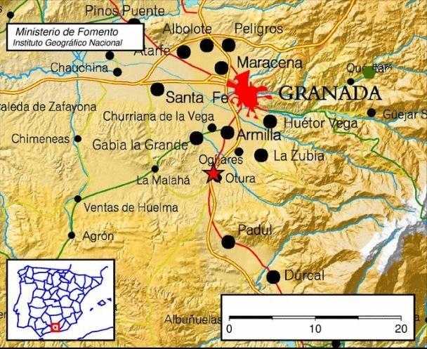 Mapa de localización del seísmo.