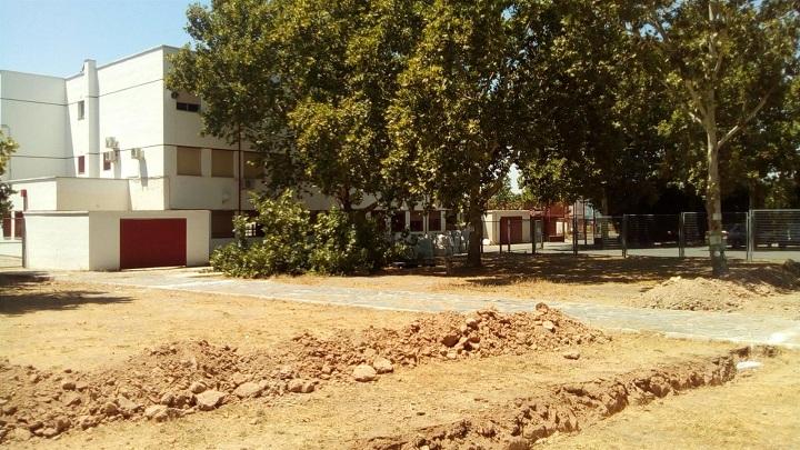 Obras del aparcamiento en la Escuela Oficial de Idiomas. 