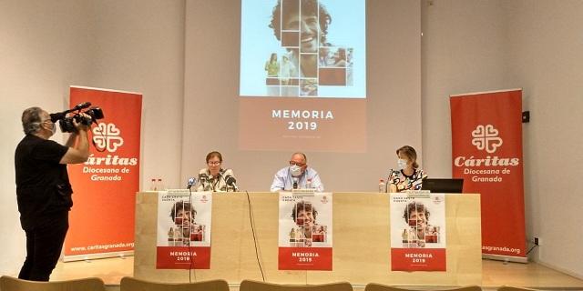 Presentación de la memoria de Cáritas Granada, este miércoles. 