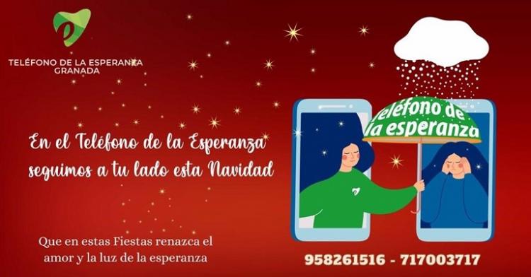 Cartel navideño del Teléfono de la Esperanza. 
