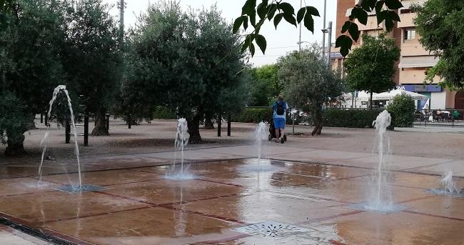 Fuente en un parque del Zaidín, en Granada. 