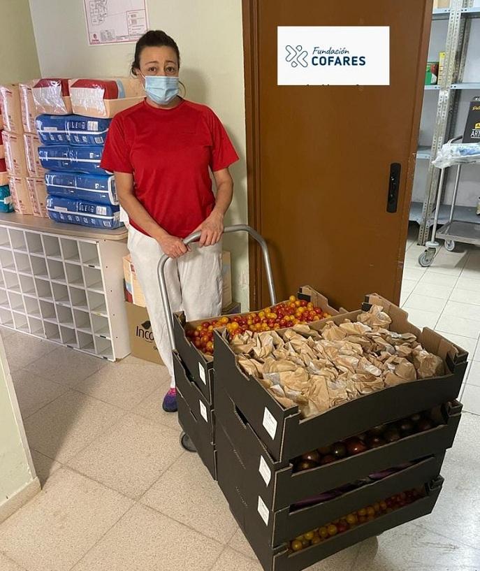Uno de los lotes de frutas y verduras entregados.