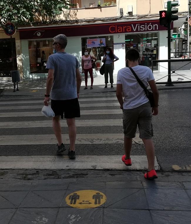 Paso de peatones en la Avenida de Dílar, en la capital.