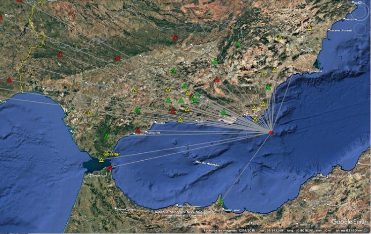 Mapa de localización y estaciones.