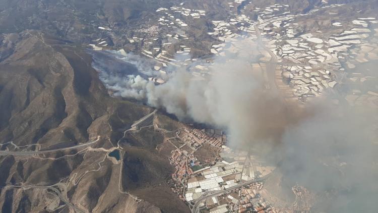 Incendio de Gualchos, el más extenso del año, con 88 hectáreas quemadas.
