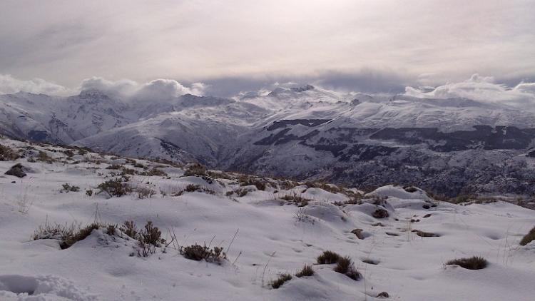 Imagen de la Sierra desde Güéjar tomada este sábado.