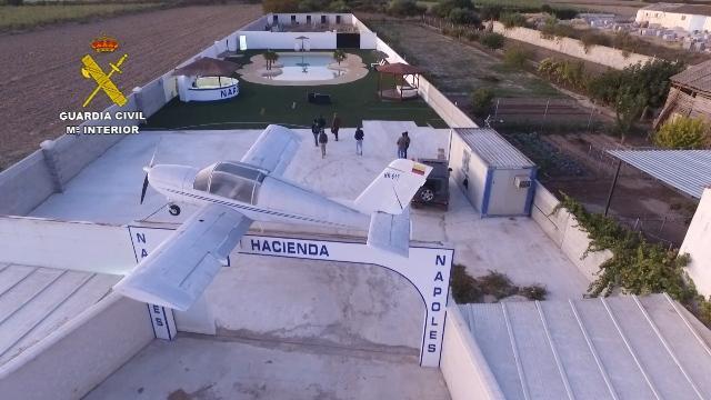 Imagen de la finca del cabecilla de una organización que emulaba a la del narcotraficante Pablo Escobar.