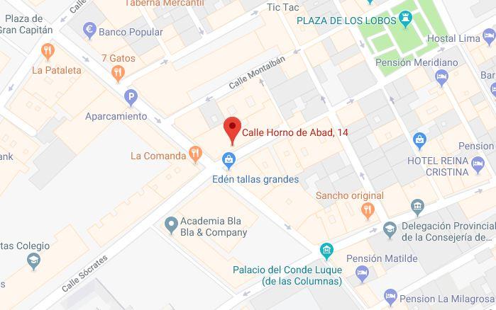 Localización de la calle donde ha ocurrido el incendio, Horno de Abad.