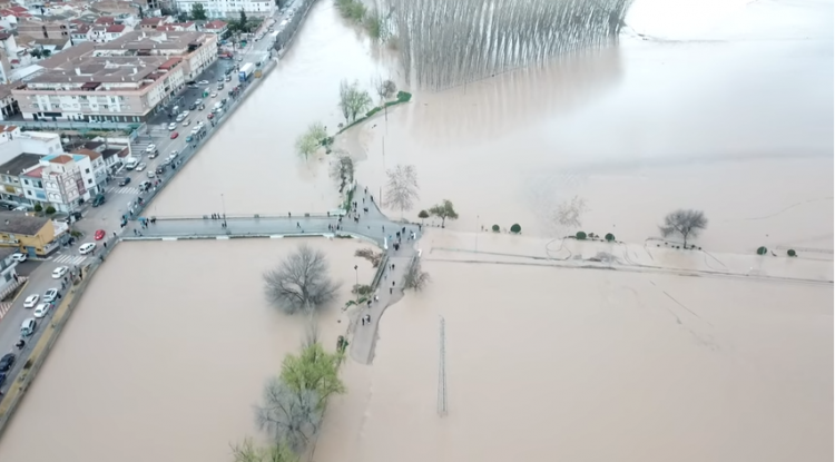 Aspecto del río Genil en Huétor Tájar el pasado 18 de marzo.