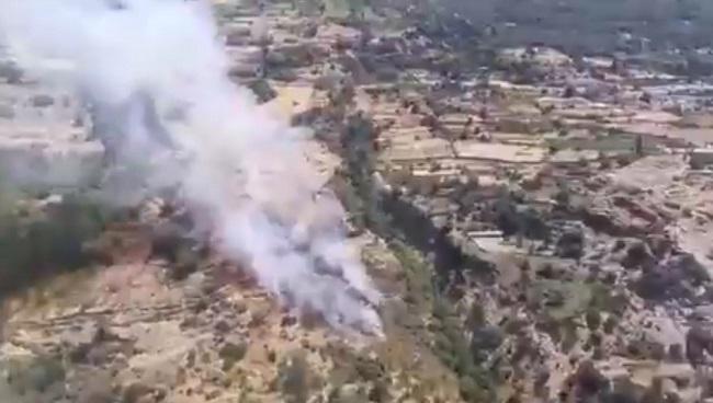 Imagen aérea de la zona del incendio.