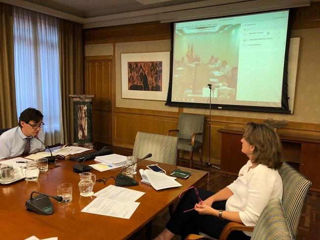 Los ministros Salvador Illa y Teresa Ribera en una reunión con la Comunidad de Madrid.