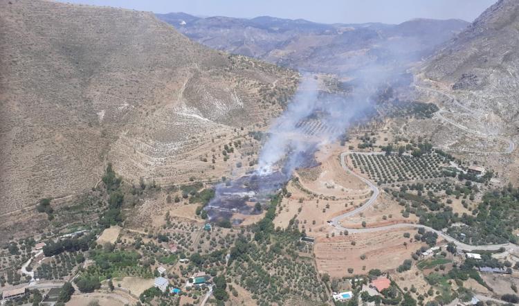 Imagen aérea de la zona del incendio.