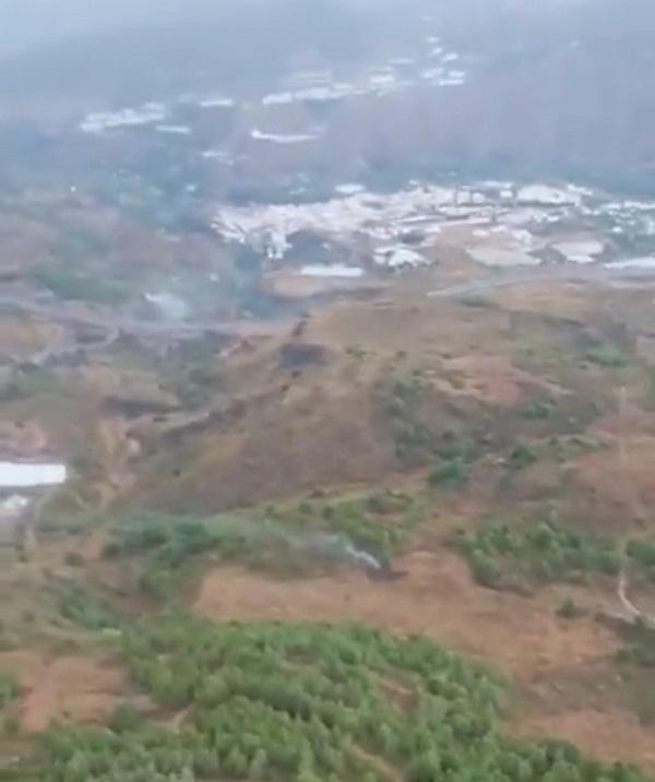 Imagen aérea extraída de un vídeo de la zona difundido por el Infoca. Imagen aérea extraída de un vídeo de la zona difundido por el Infoca.