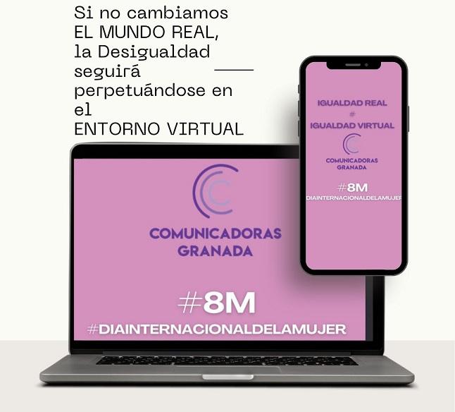 Cartel y lema de Comunicadoras Granada para este 8M.