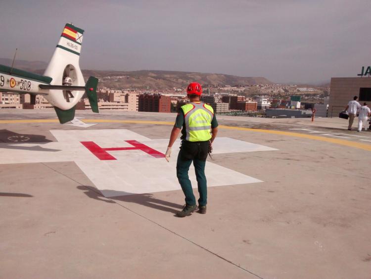 Imagen de archivo de la evacuación en helicóptero al Hospital del PTS de un herido.