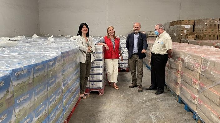 Alimentos embalados, listos para su distribución. 