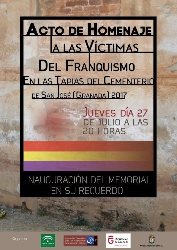 Cartel del acto de inauguración del Memorial.