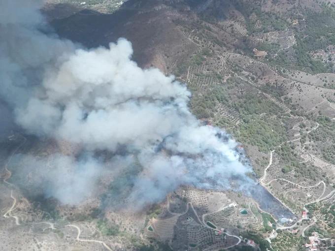 Imagen aérea del incendio.