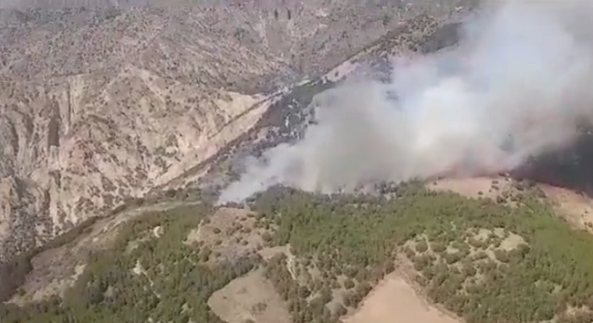 Imagen de la zona del incendio extraída de un vídeo del Infoca.