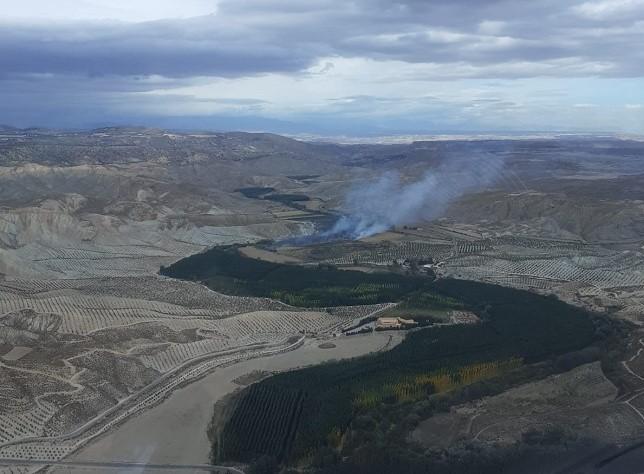 Imagen aérea del incendio de Fonelas.
