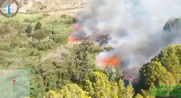 Imagen del incendio en Órgiva. 