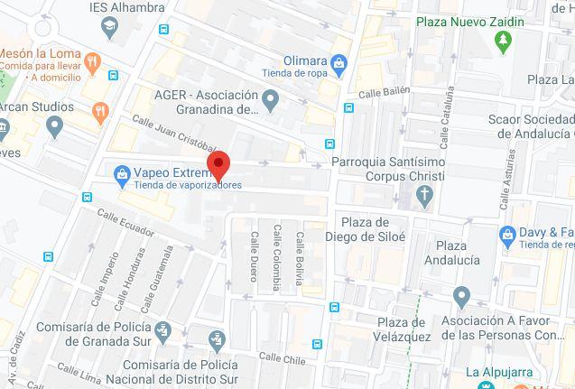 Localización, en rojo, del incendio, en la calle Carmen de Icaza.