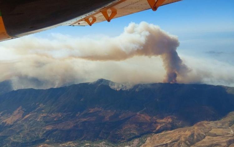 Imagen aérea tomada por el Infoca en torno a mediodía.