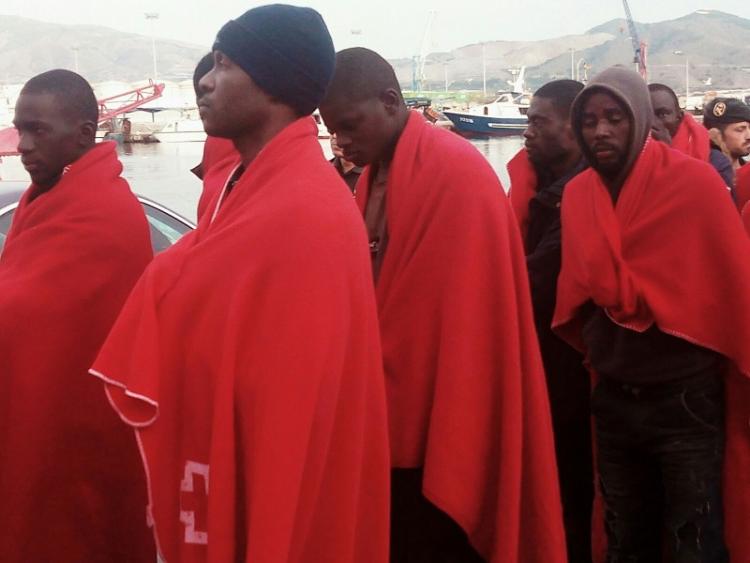 Los inmigrantes, a su llegada al Puerto de Motril. Los inmigrantes, a su llegada al Puerto de Motril.