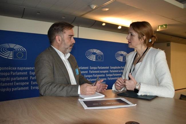 Jacobo Calvo en uno de sus encuentros en Bruselas. 