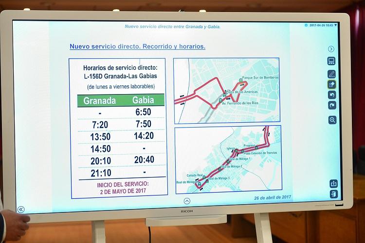 Horarios y recorrido de la nueva línea de bus directa a Las Gabias. 