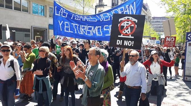 Una de las protestas de la plataforma contra las torres eléctricas. 