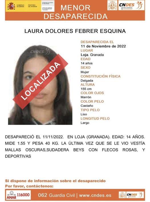 La alerta ha quedado desactivada tras su localización.