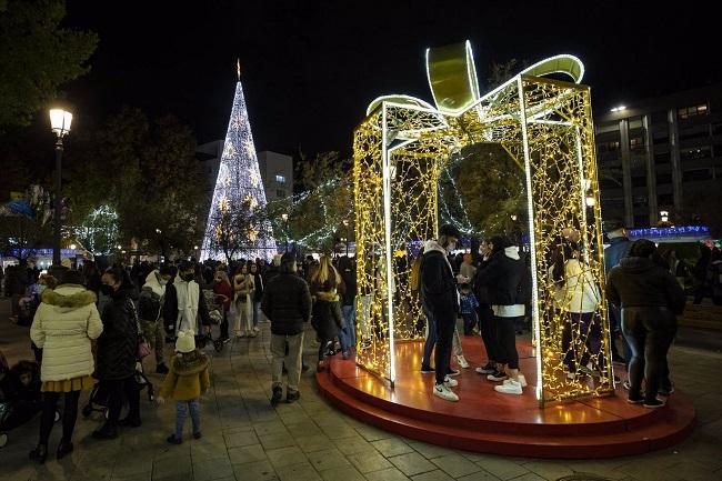 Alumbrado navideño en Granada.
