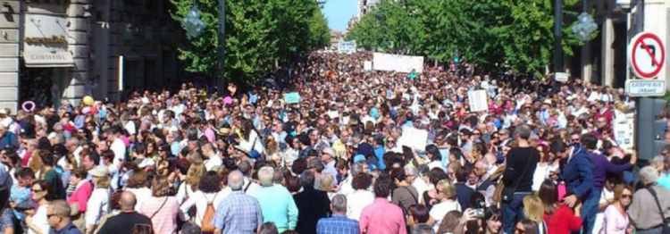 Imagen de la multitudinaria manifestación del pasado 16O.