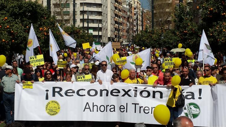 La manifestación en la Avenida de Andaluces.